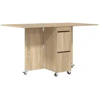 vidaXL Eettafel 140 x 80 x 77 cm Bewerkt hout Sonoma Eiken Rechthoekig