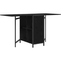 vidaXL Eettafel 144 x 60 x 75 cm Bewerkt hout Zwart eiken Rechthoekig