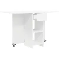 vidaXL Eettafel, 115 x 70 x 75 cm, houtvezel, wit, rechthoekig