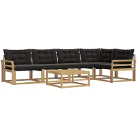 vidaXL Buiten bank set 6 st Wit en zwart