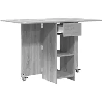 vidaXL Eettafel 115 x 70 x 75 cm Bewerkt hout Grijs Sonoma Rechthoekig