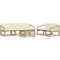 vidaXL Buiten bank set 6 st Wit en crèmekleurig