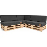 Odol-Plusz Palletkussen set 2-delig - zit- en rugkussen 120x80 cm, linnen grafiet