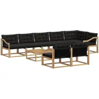 vidaXL Buiten bank set 9 st Wit en zwart