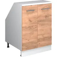 Vicco R-Line Keukenkast voor schuine wand – 60 cm met 2 deuren, kastromp 60 cm diepte Krachtige eik goud