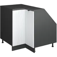 Vicco R-Line Hoekkeukenkast voor schuine wand – 75.6 cm met 1 deur, kastromp 60 cm diepte Witte golf