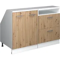 Vicco R-Line Keukenkast voor schuine wand – 120 cm Set van 2 kastrompen 60 cm diepte Artisanaal eiken