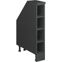 Vicco R-Line Keukenkast voor schuine wand – 15 cm met 4 compartimenten, kastromp 60 cm diepte Antraciet