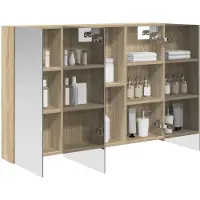 vidaXL Badkamerspiegelkast Sonoma Eik 100 x 14,5 x 70 cm Bewerkt hout