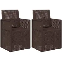 vidaXL Tuinstoelen 2 pcs Bruin PP