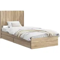 vidaXL Bedframe met opbergruimte en hoofdbord Sonoma Eiken 90 x 200 cm