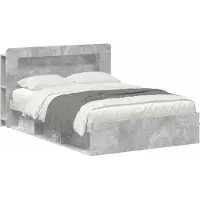 vidaXL Bedframe met opslag Betongrijs 140 x 200 cm Bewerkt hout