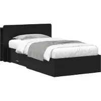vidaXL Bedframe met opbergruimte, zwart, 75 x 190 cm, houtvezel