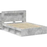 vidaXL Bedframe met opslag Betongrijs 140 x 200 cm Bewerkt hout