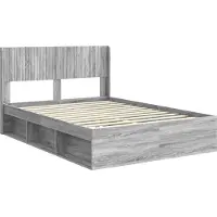 vidaXL Bedframe met opbergruimte en hoofdbord Grijs Sonoma