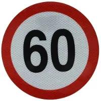 Gmp maximale snelheidssticker 60 km/h - snelheid sticker 200 mm - snelheidsbeperking sticker - klasse 1