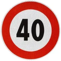 Gmp maximale snelheidssticker 40 km/h - snelheid sticker 200 mm - snelheidsbeperking sticker - klasse 2