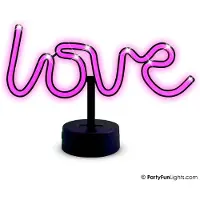 Partyfunlights - LED Neon Love Lamp - LOVE - roze - op USB én batterijen