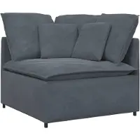 vidaXL Modulaire hoekbank met kussens 100 cm donkergrijs
