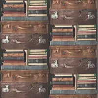 Grandeco Dutch Wallcoverings vliesbehang koffers - bruin
