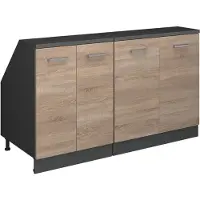 Vicco Keukenkast voor schuine wand R-Line Sonoma 140 cm Set van 2 kastrompen 60 cm diepte, Model 60448
