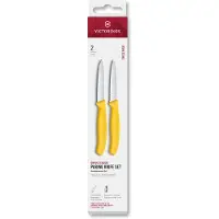 Victorinox Swiss Classic 6.7698.2C1 Straight/Wavy, Yellow, set van 2 groentemesjes, 8 cm