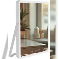 CLP Caistor Make up Spiegel - met Verlichting - klein - staand - USB-C Aansluiting - Reisspiegel - wit