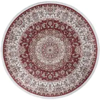 Muratap Star rond klassiek oosters vloerkleed wasbaar rood 200 cm rond