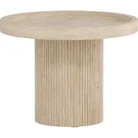 Venture Home Krille bijzettafel, wit, nachtkastje Ø60cm beige.