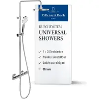 Villeroy & Boch Universal Showers Douchesysteem met drie functies voor wandmontage - chroom TVS10900200061