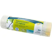 Secolan 1x20 Pedaalemmerzakken met trekband 35 l wit