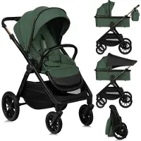Lionelo Layla - Kinderwagen 2in1 - XXL SET - Veelzijdig en jaarrond - Grote wielen - Bediening met een hand - Voor alle soorten terrein - Accessoireset