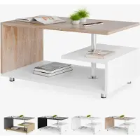 Casaria Salontafel Orlando Wit/Eik 95x55x50cm