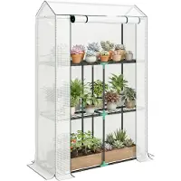 Outsunny - Foliekas - Kunststof - 100L x 40B x 150H cm - Wit