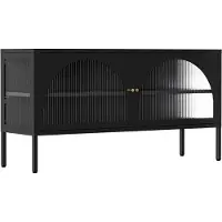 Oviala - Moderne tv-kast met 2 deuren L 115 cm zwart metaal - Dreamy