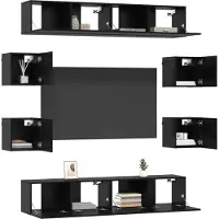 vidaXL Tv-meubelset 8 st 80 x 30 x 30 cm Zwart eiken