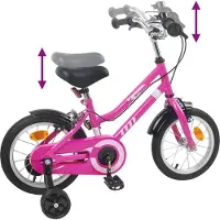 vidaXL Kinderfiets 12 Inch voor 2-4 jaar oud Roze Zwart
