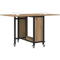 vidaXL Vouwbare eettafel met wieltjes 130 x 80 x 76,5 cm staal PB
