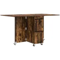 vidaXL Eettafel 140 x 80 x 77 cm Bewerkt hout Gerookt eiken