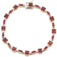 Cavill - Armband 925 Sterling Zilver met 2,592 ct Birmese Robijnen - Ronde Edelstenen - Luxe Filigrain Prong Zetting - Rode Sieraden