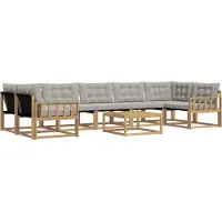 vidaXL Buiten bank set 8 st Wit en Lichtgrijs