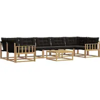 vidaXL Buiten bank set 8 st Wit en zwart