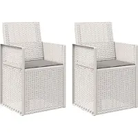vidaXL Tuinstoelen 2 pcs Wit en Lichtgrijs PP