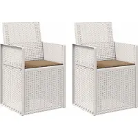 vidaXL Tuinstoelen 2 st Wit en Taupe PP