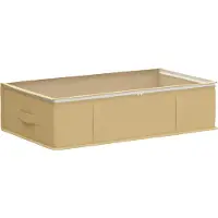 vidaXL Opbergbox met transparant bovenraam, crèkleur, van vliesmateriaal
