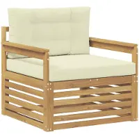 vidaXL Buitensofa Polyester Wit en crèmekleurig