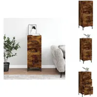 vidaXL Dressoir - Dressoirs - Opbergkast - Wandkast - Dressoir 34,5x34x90 cm bewerkt hout gerookt eiken