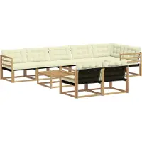 vidaXL Buiten bank set 9 pcs Wit en crèmekleurig 79 x 79 x 37 cm