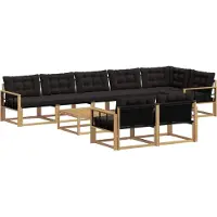 vidaXL Buiten bank set 9 st Wit en zwart