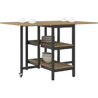 vidaXL Eettafel 122 x 80 x 76,5 cm Bewerkt hout Artisanaal eiken